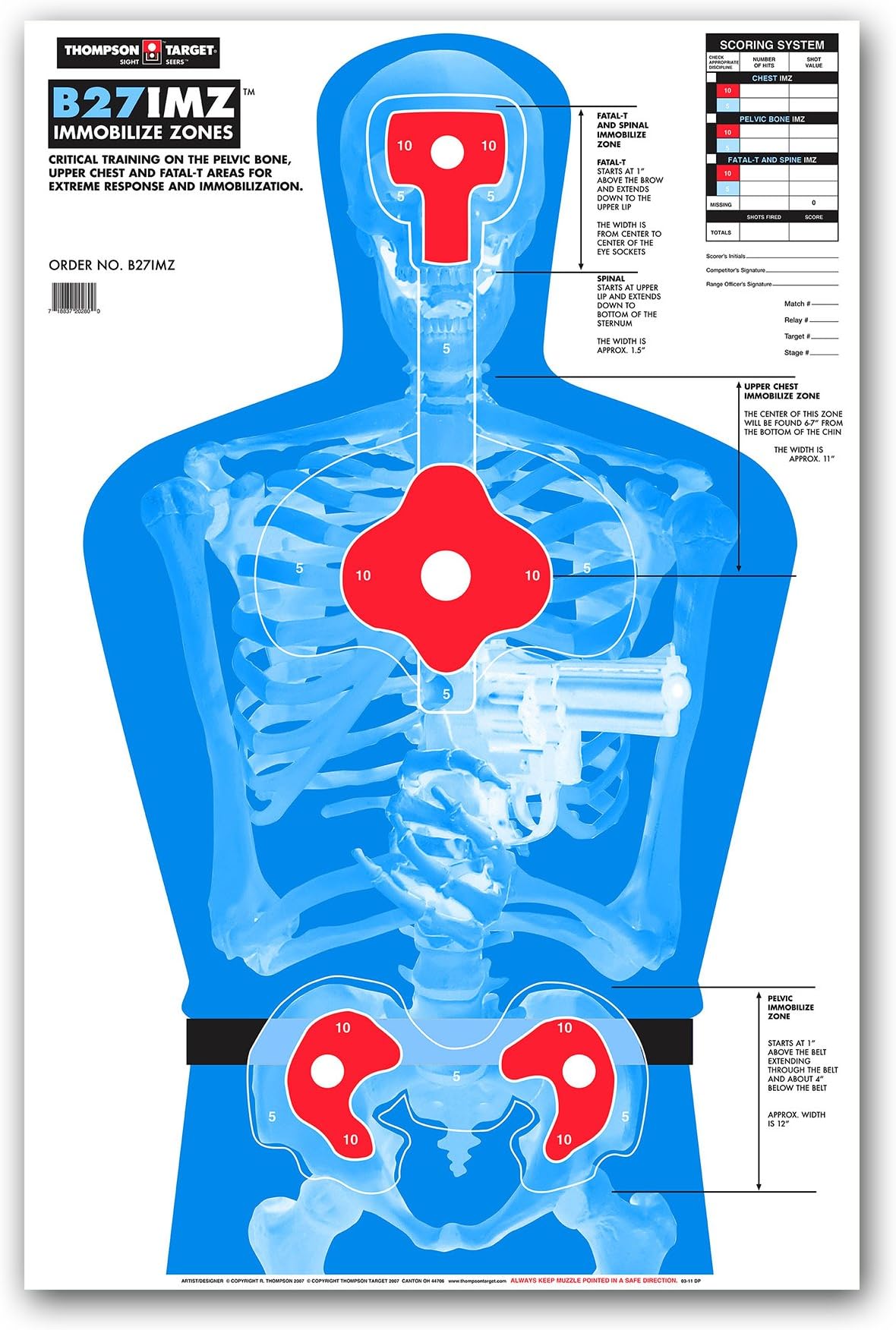 B27-IMZ Human Silhouette Paper Shooting Targets