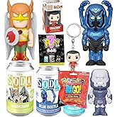 Comic Go Triple Hero Pop! Figure Shazam Blue Beetle + Batman Bitty + Teen Titans Blind Bag & Pocket pop Hanger & Hawkman Super DC Darkseid