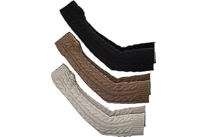 Bememo 3 Pairs Arm Warmers Long Fingerless Gloves Knit Wrist Warmers with Thumb Hole Open Finger Arm Socks for Women Adult