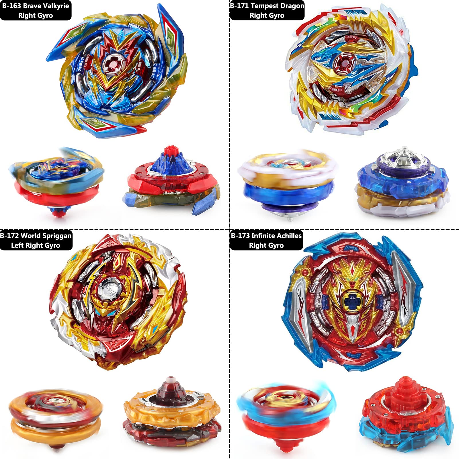 Bey Battling Top Burst Stadium Battle Set -- Complete Battle Game Set with stadium, 8 Bey Blades Toys & 2 Two-Way LR Launchers Grip Combat Battling Game Toys Birthday Gifts for 8-12 Boys Children Kids