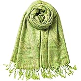 AUSEKALY Pashmina Feel Shawls Wraps for Women Rave Scarf Soft Silky Reversible Men Scarves