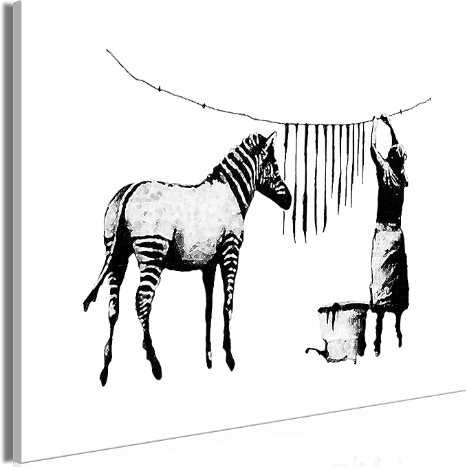 murando Bilder Banksy Washing Zebra 120x80 cm Leinwandbild 1 TLG