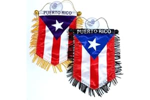 PRK 14 Puerto RICO Mini Rearview Mirror Mini Flag,Nuestra Hermosa Bandera