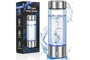 BUWHEEKOKI 2025 Upgrade Hydrogen Water Bottle, Portable Hydrogen Water Ionizer Machine -SPE PEM Tech, Rechargeable Hydrogen Rich Water Glass Bottle for Travel