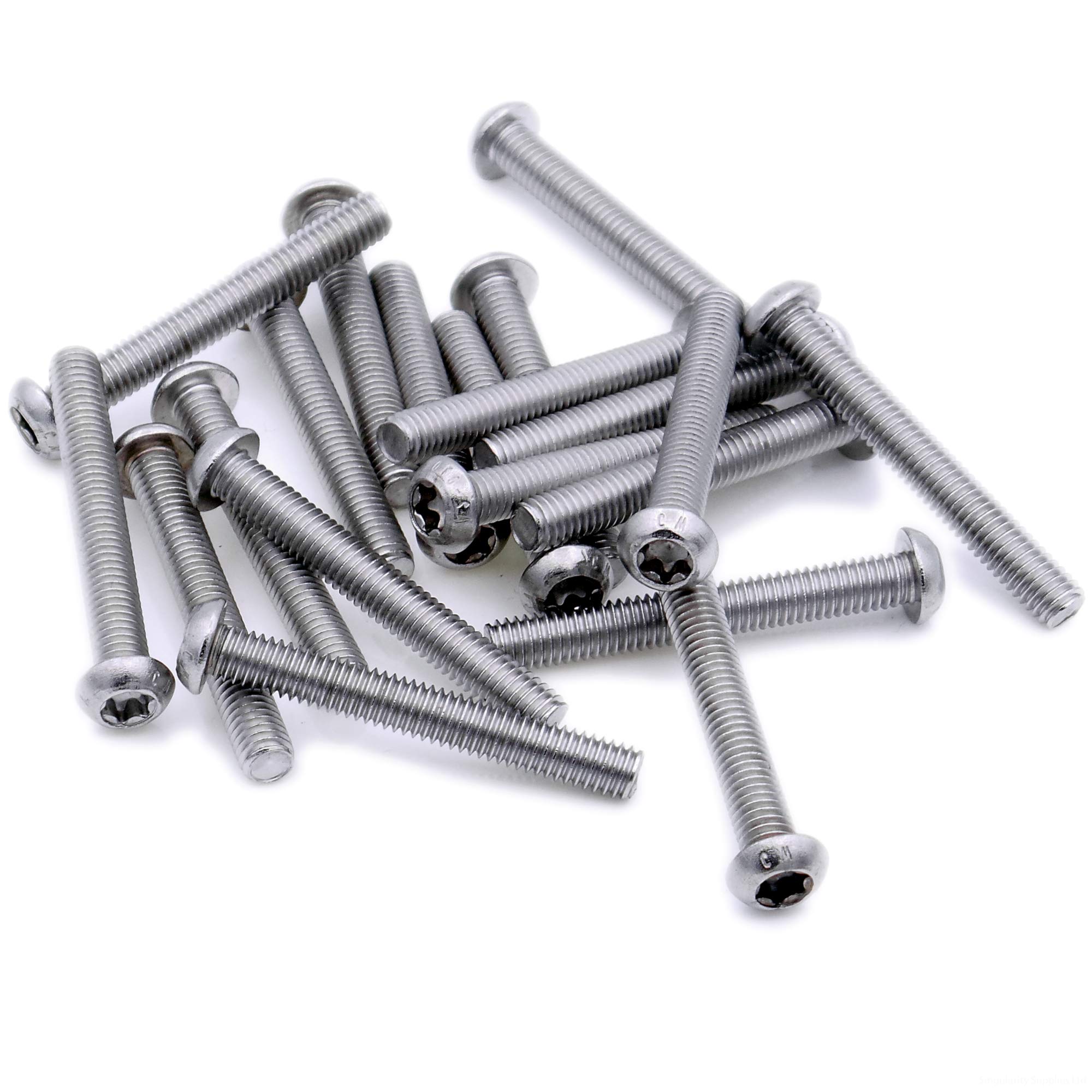 M3 (3mm x 20mm) TX Socket Button Machine Screw (Bolt) - Stainless Steel (A2) (Pack of 20)