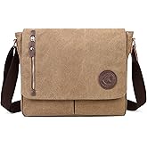Sechunk Canvas Small Messenger Bag Vintage Shoulder bag Everyday Purse Crossbody bag for men women