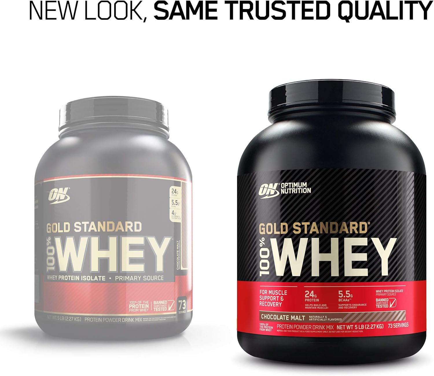 Optimum Nutrition Gold Standard 100% Whey Protein Powder, Chocolate Malt, 5 Pound (Packaging May Vary): Garden & Outdoor