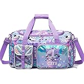 Oruiji Girls Overnight Bag Kids Duffle Bag Travel Weekender Bags for Girls Dance Gymnastics Bags for Kids with Shoe Compartment