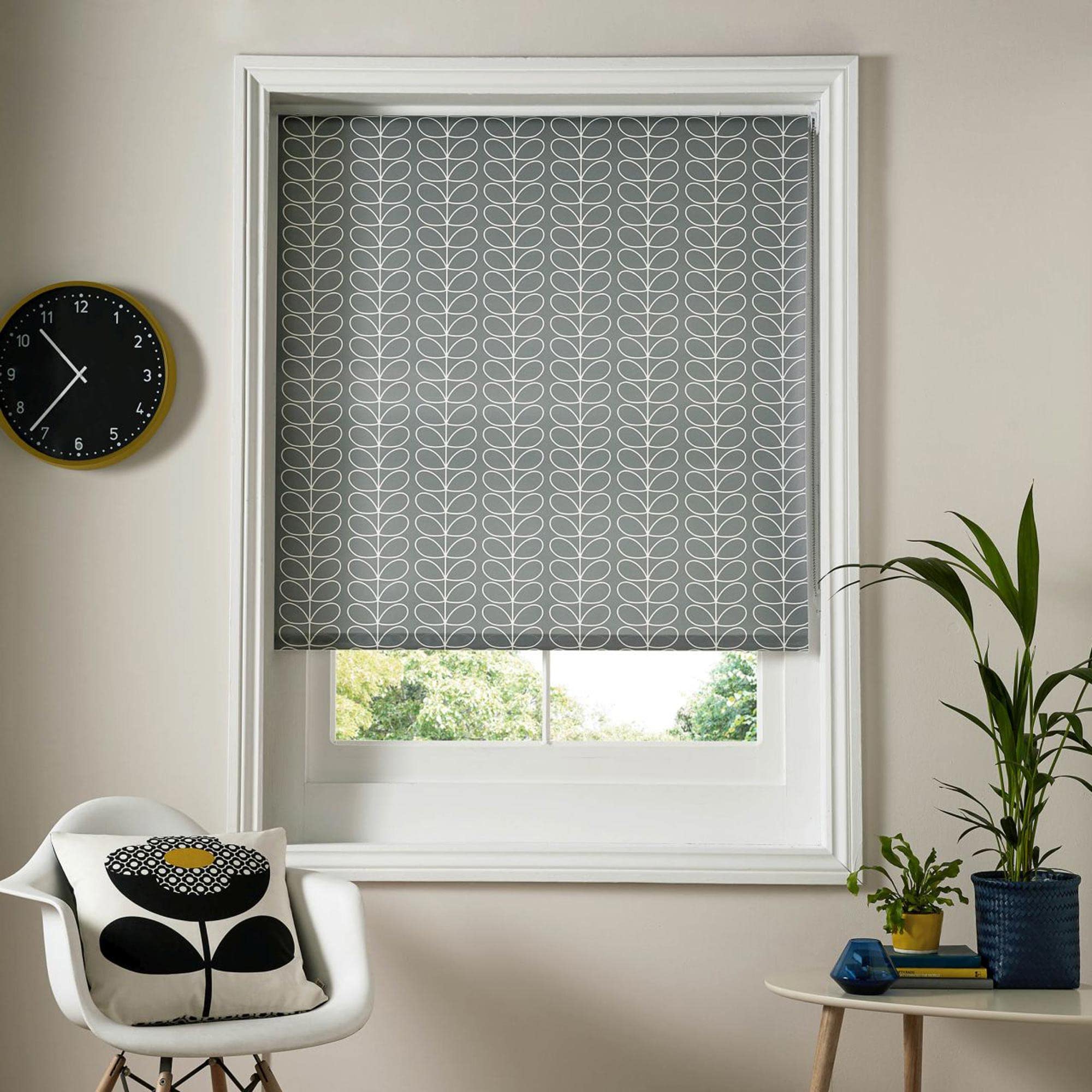Orla Kiely Roller Blind Linear Stem Silver Translucent 90x162cm