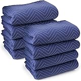 Sure-Max 8 Moving & Packing Blankets - Deluxe Pro - 80" x 72" (40 lb/dz weight) - Professional Quilted Shipping Furniture Pad
