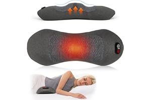 KITCADA 3-in-1 Rechargeable Back Massager with Heating Function Adjustable Height for Bed or Chair Use Christmas Gift Electric Lumbar Support Pillow with Back Massager Relieves Deep Tissue Pain