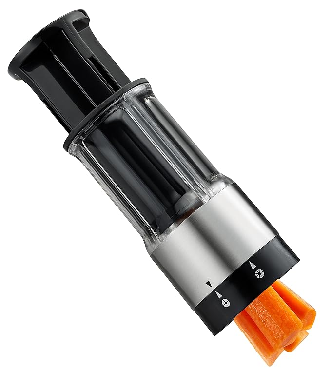 GEFU 13421 Gemüseschneider FLEXICUT - Zerkleinerer für Gemüse und Obst - Schneider aus Edelstahl mit Zentriereinsatz