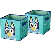 Bluey Storage Bins,10" Collapsible Fabric Cubes, Pack of 2,Kids Organizer, Nursery &amp; Bedroom Decorative Storage Boxes with Handles