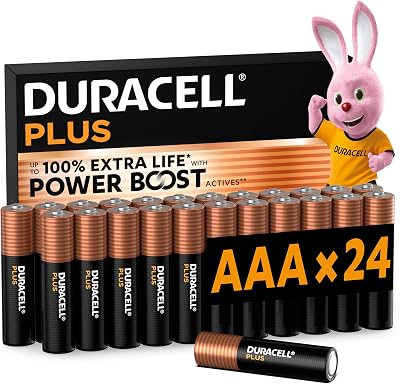 Duracell Plus AAA Batteries 24 Pack - 1.5V Alkaline with Extra Life