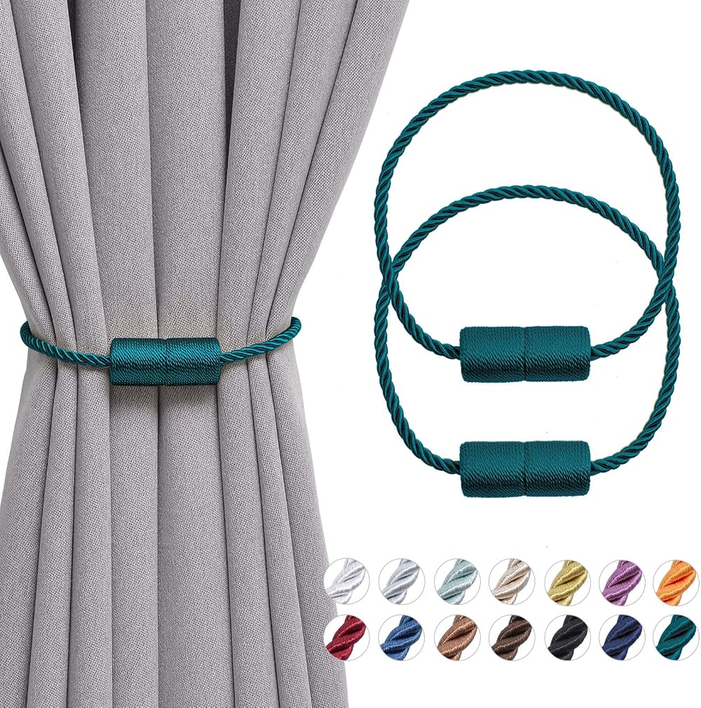 Pretty Jolly 2 Pack Magnetic Curtain Tiebacks 16 Inch Green