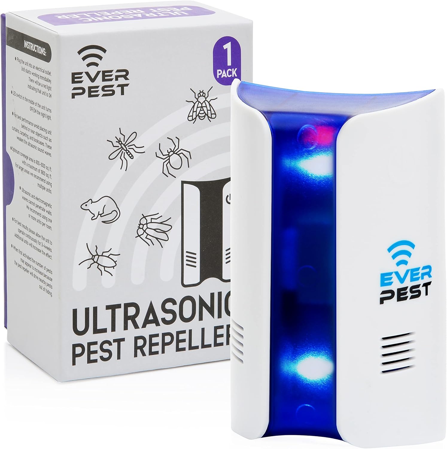 Ultrasonic Pest Repeller Plug in - Electronic Insect Control Defender Roach Bed Bug Mouse Rodent Mosquito Non Killer - Indoor Electromagnetic Reject Repellent Ants Mice Fly Rat Bedbug Spider Squirrel : Garden & Outdoor