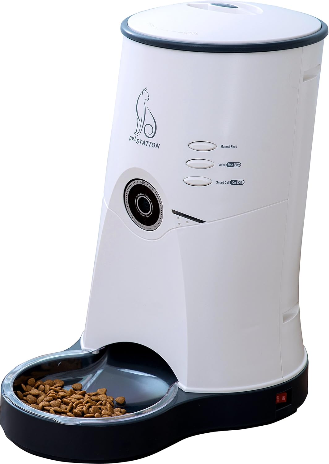 petSTATION, Smart pet Food Dispenser for Dogs and Cats with HD Wi-Fi Camera, Support Free iPhone and Android app, Voice Recording