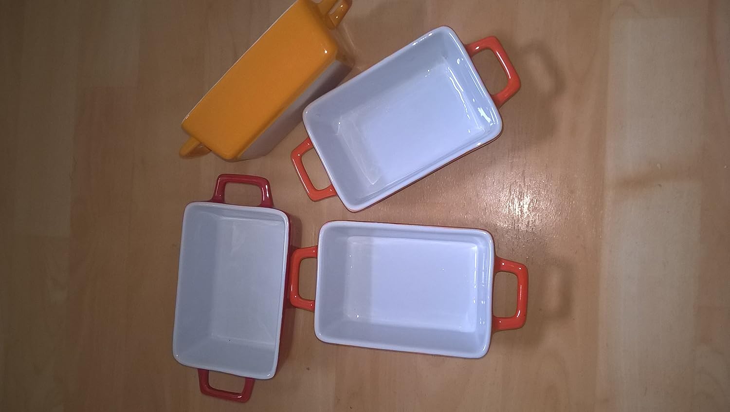 Set Of 4 Rectangular Bright-coloured Small Oven To Table Lasagne/ Pie/ Casserole/ Tapas/ Baking Dish (5x 10x 12cm) - Image 3