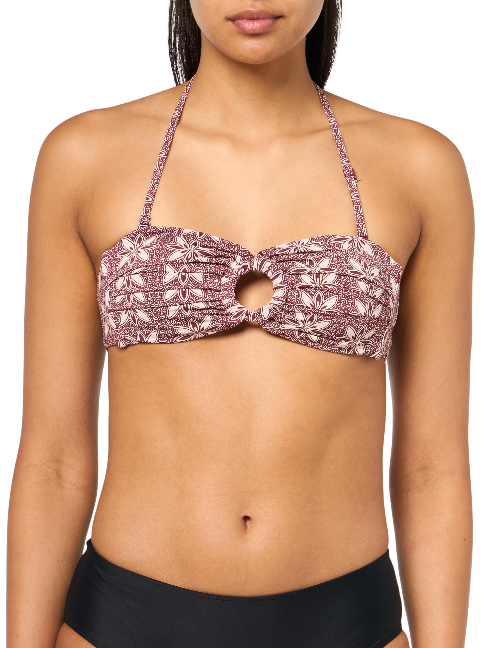 Roxy Women’s Bandeau Bikini Top – Strapless Swim Top, Quick-Dry, Removable Pads, UPF 50+, Port, Large