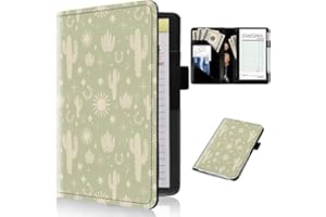 EDGFRTOIO Server Book for Waitress - Leather Waiter Server Wallet Waitress Book&Waitstaff Organizer, Restaurant Guest Check Book Holder Money Pocket Presenter Fit Server Apron, Western Boho Cactus