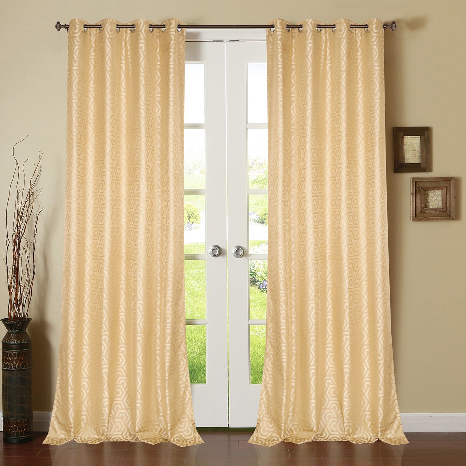 Buy Deco Window Set Of 2 Blackout Maze Runner Beige Curtain 52 X