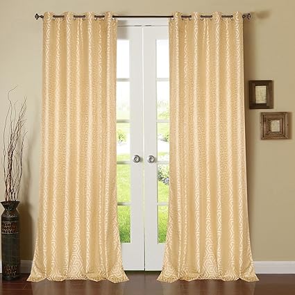 Buy Deco Window Set Of 2 Blackout Maze Runner Beige Curtain 52 X