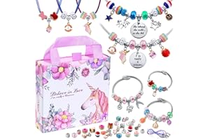 Girls Charm Bracelet Making Kit: Unicorn Toys for Girls Gifts 8-12 Years Old, Birthday Gifts 6 7 8 9 10 Year Old Girl Gift Id