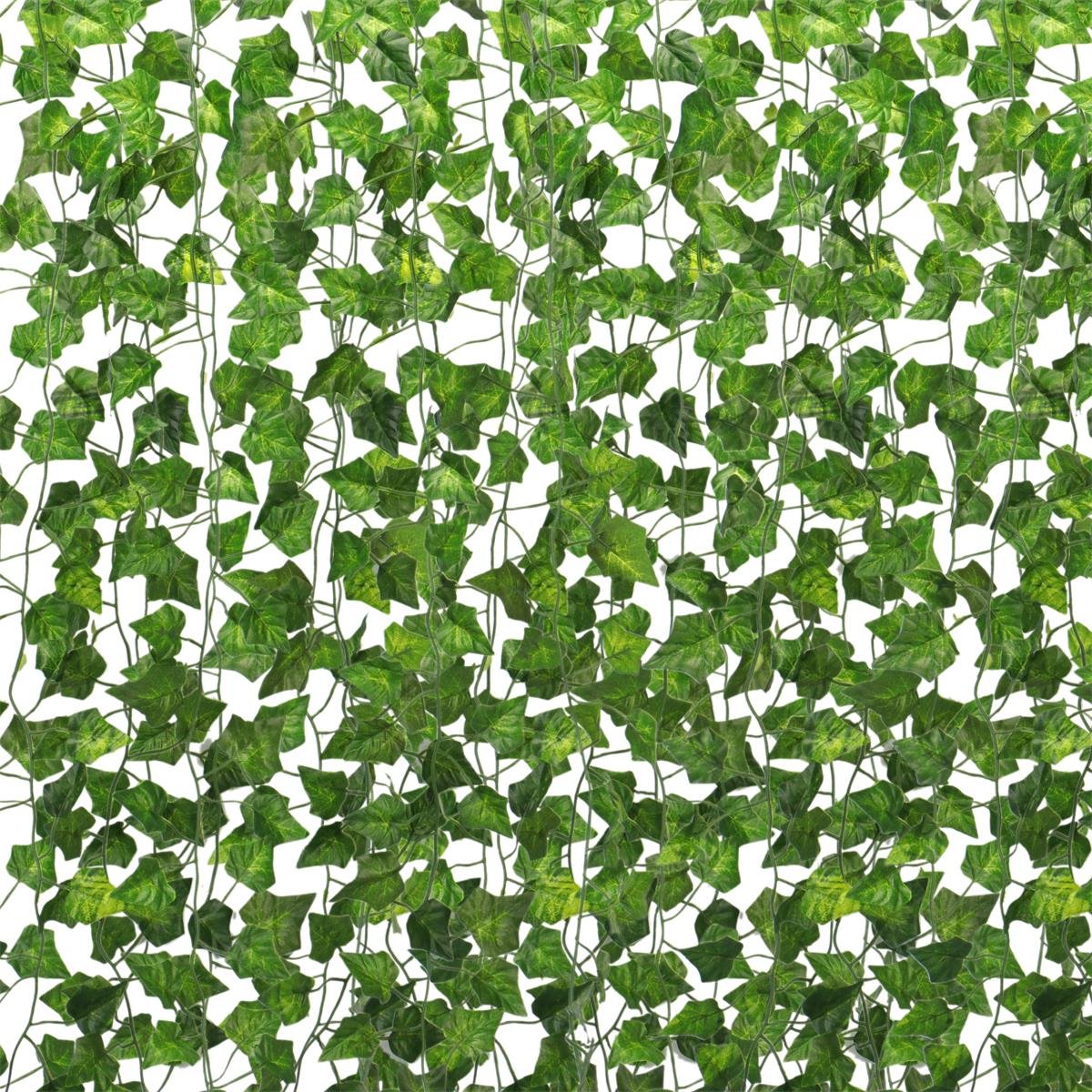 Tebery 30 Pack 210 Ft Artificial Ivy Garland Vines, 60M Ivy Garland Fake Vines, Green Leaves Fake Plants Hanging Vine Plant for Home Kitchen Garden Wedding Party Garden Wall Decor