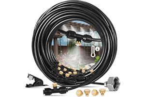 BYDREM Misting Cooling System, Misters for Outside Patio, 66FT (20M) Misting Line+18 Brass Misters+Metal Adapter(3/4"), Water Misters for Cooling Backyard, Garden, Greenhouse, Gazebo, Trampoline