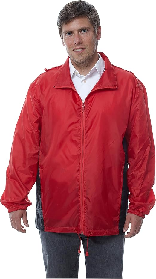 totes TMP500 Men's Packable Rain Jacket Red with Black Medium at Amazon