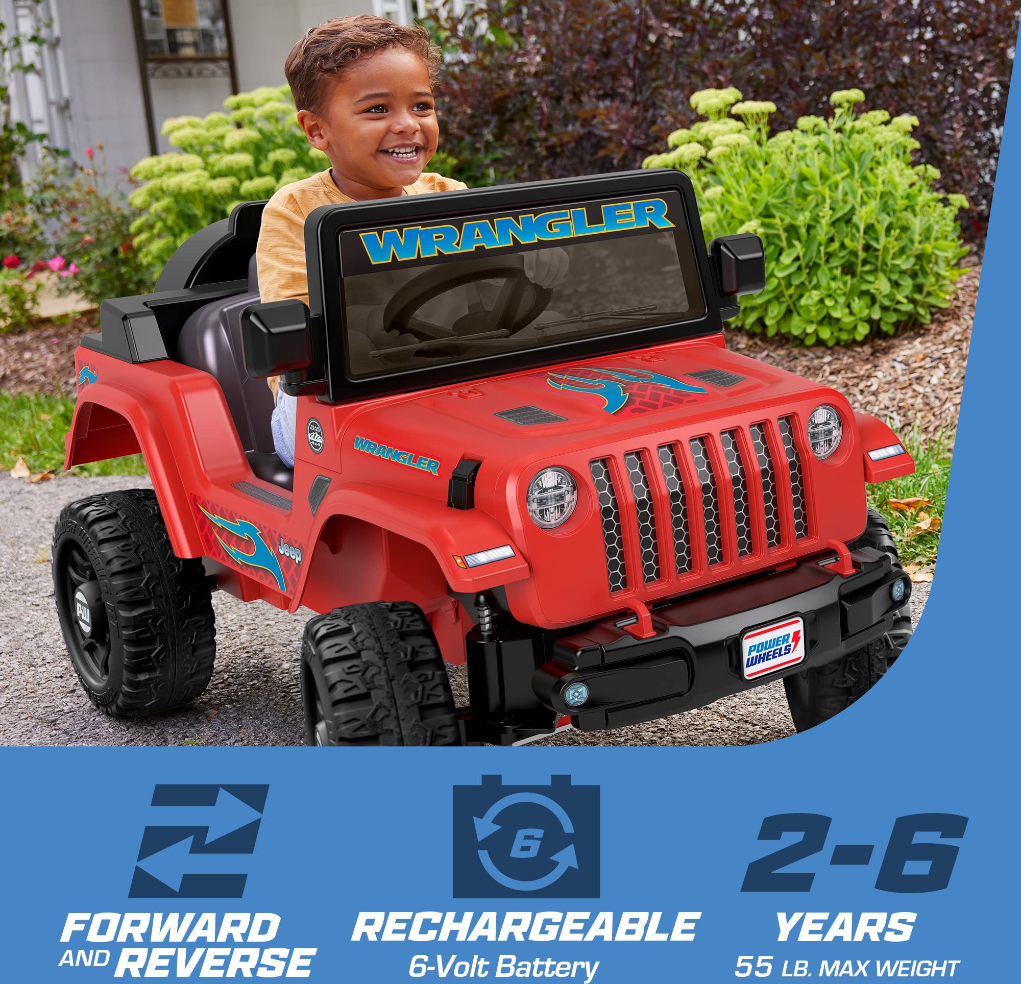 Mua Power Wheels Jeep Wrangler Toddler Ride-On Toy with Driving Sounds ...