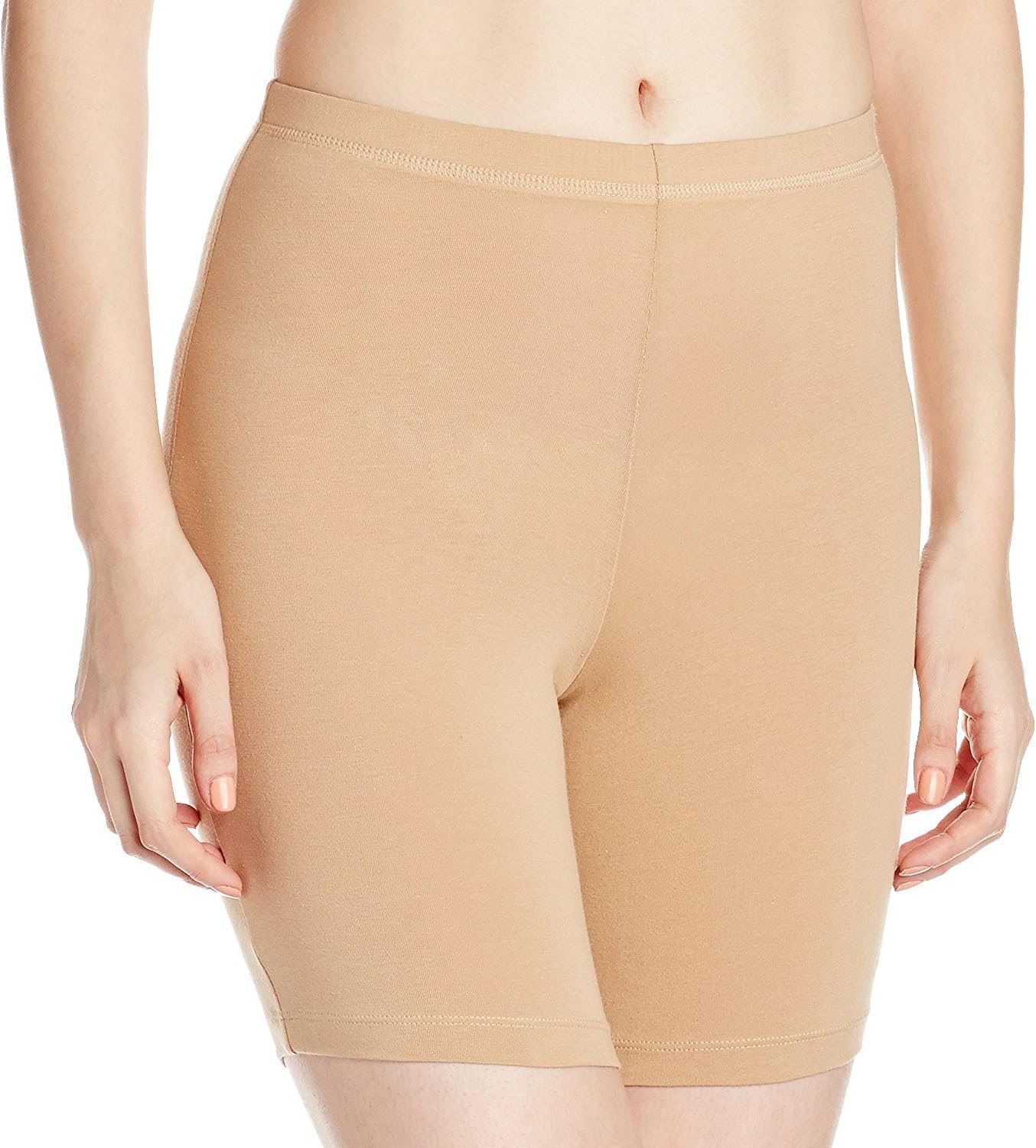 BodyForm Women's Interlock Cotton Beige Cycling Shorts