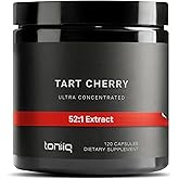 Toniiq Tart Cherry Capsules - Ultra High Potency 52:1 Extract - Highly Concentrated - Third-Party Lab Tested for Purity & Quality - 120 Capsules