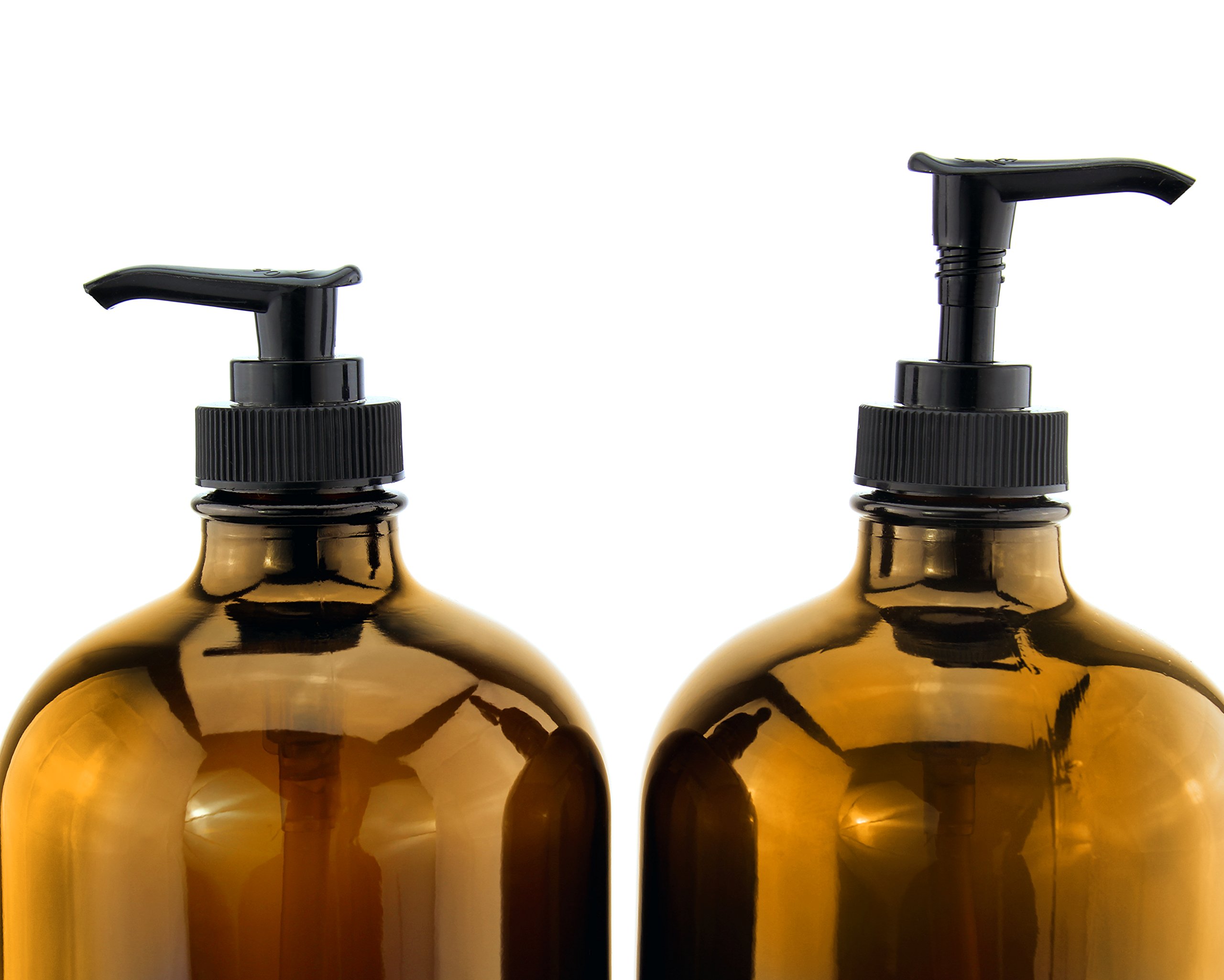 32-Ounce Amber Glass Lotion Pump Bottle