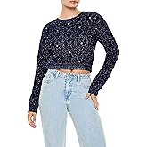 Forever 21 Womens Glitter Knit Rhinestone Sweater