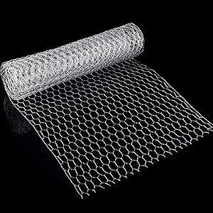 SATINIOR 2 Sheets Chicken Wire Net for Craft Work, Galvanized Hexagonal Wire Mesh (13.7 x 40 Inches, Sliver)