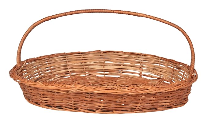 RENU CANE Rattan Picnic Basket (18 cm x 8 cm x 20 cm, Beige)