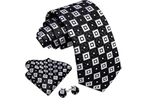 Flower Ties for Men Floral Tie Sets with Handkerchief Cufflinks Pocket Square Formal Wedding Business