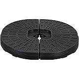 Amazon Basics HDPE Round Fan-Shaped Hanging Umbrella Base for Patio – Black