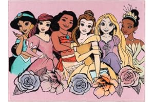 Gertmenian Disney Princesses Indoor Area Rug - 3x5 Small, Non-Slip, Ideal for Children in Bedroom, Game Room, Classroom, Nursery or Play Area - Princess Group, 19863