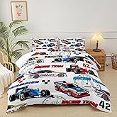 lneffble Race Car Themed Comforter Set Twin for Boys,Race Car Bedding Twin Bed Set,Kids Race Car Bedroom Decor with 1 Comforter with 2 Pillow Case
