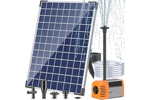 Antfraer Solar Fountain Pump, 25W Solar Water Pump 410GPH Flow Adjustable, Pond Fountain with 17Ft Cord & PVC Tubing for Pond Garden Waterfall Backyard Hydroponics Water Features