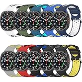 QIEMUTER 10 Pack Band Compatible for Samsung Galaxy Watch Ultra 47mm, Soft Silicone Watch Band for Galaxy Watch 7 Ultra, Women Men Replacement Sport Strap