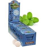 VerMints Organic Breath Mints, Peppermint, .63oz/18g Tins (Pack of 12) | Long-Lasting Freshness; Non-GMO, Vegan, Gluten-Free, Nut-Free, Kosher