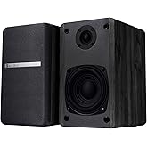 SINGING WOOD T25 Passive Bookshelf Speakers (Pair) - 60W Home Stereo Audio - 4" Woofer, Silk Dome Tweeter - Wall Mountable - Perfect for Home Theater, Studio Monitor, Record Player - Black Wood Finish