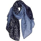 GERINLY Fashion Scarves - Silver Foil Wrap Scarfs for Women Bling Bling Shawls Glitter Lightweight