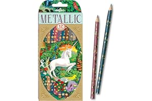 eeBoo Unicorn Metallic Color Pencils/ Set of 12, Multicolor