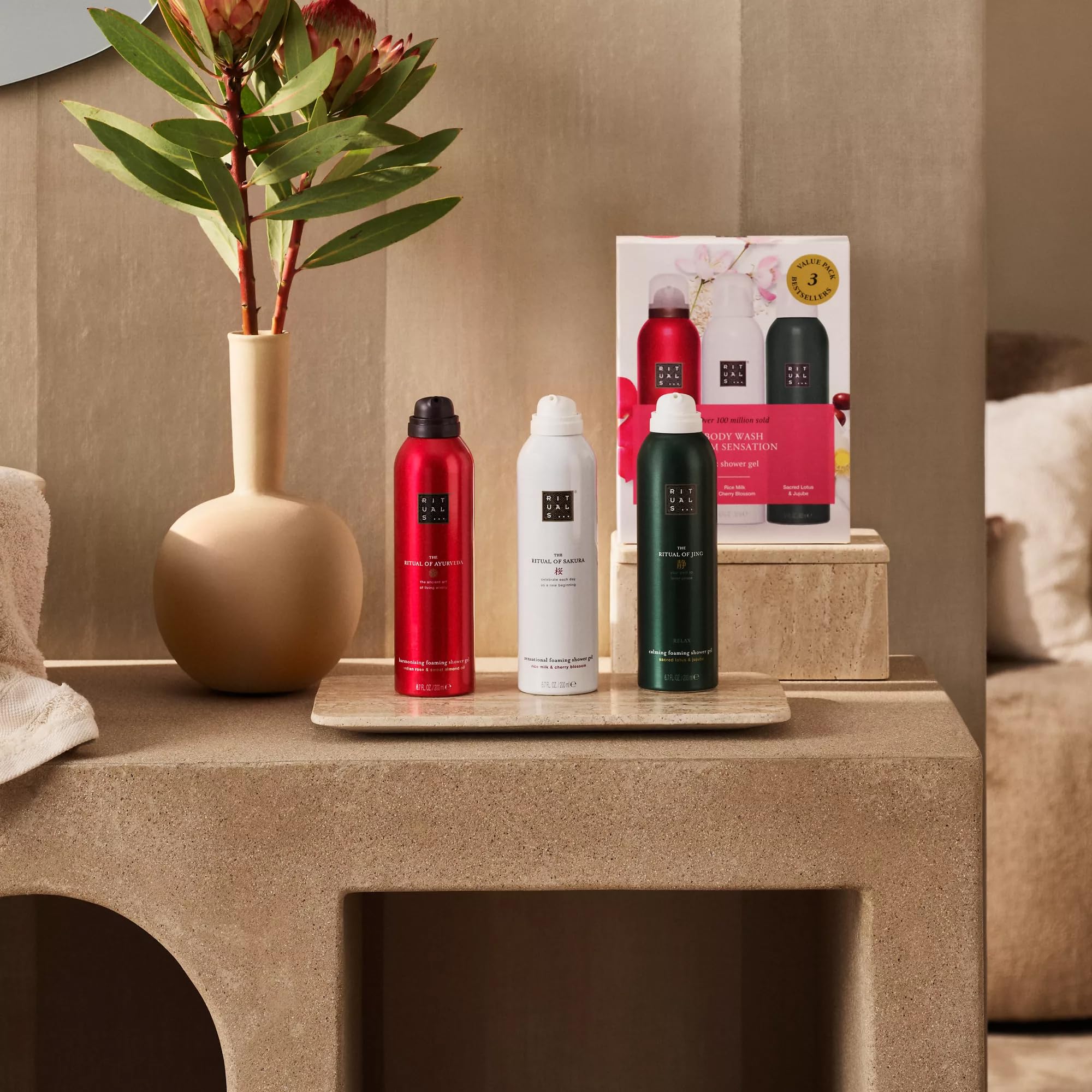 RITUALS Das Vorteilspaket „Rituale von Sakura, Jing und Ayurveda“ | 3 x Duschschaum | pflegendes und revitalisierendes Duschgel | Vorteilspack 3 x 200 ml 2