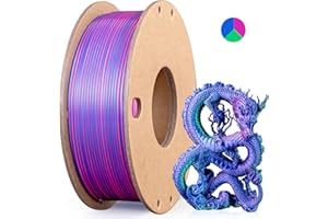 3Dgenius Silk PLA 3D Printer Filament Triple Color Silk PLA Filament 1.75mm 3D Printing Filament Fit Most FDM Printers, 250g Spool(0.55lbs), 3 in 1 Color Rose Red Dark Blue Green