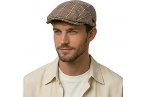 ZLYC Men Cotton Flat Cap Summer Scally Ivy Gatsby Newsboy Beret Driver Cabbie Hunting Hat